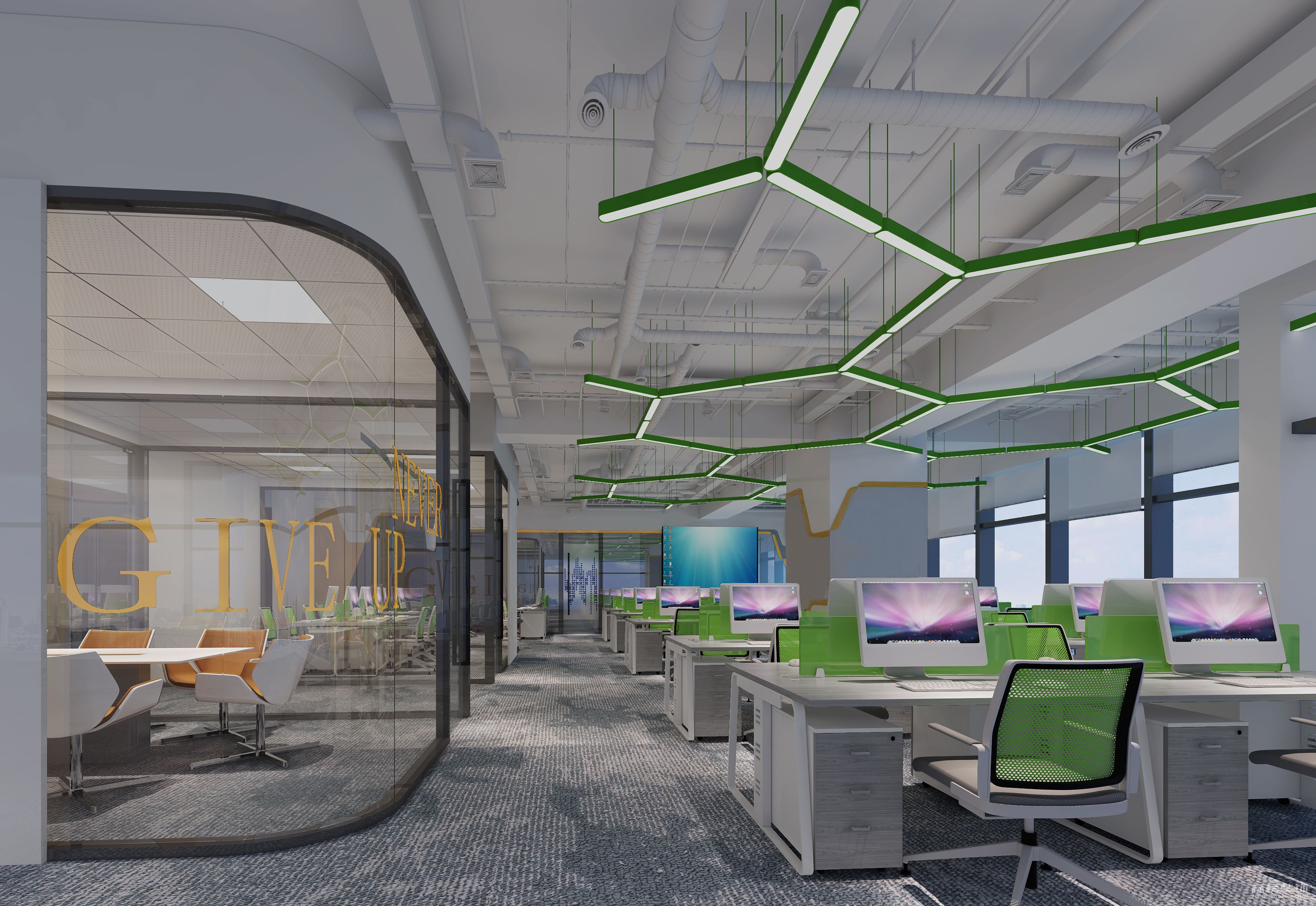 中小型辦公室怎么樣合理利用點,線,面等來做突出體現呢